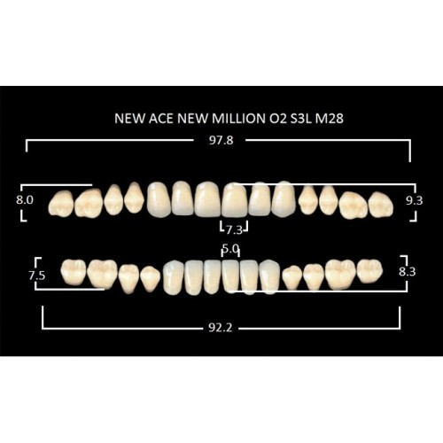 Зубы планка 28 шт MILLION NEW ACE O2/A2